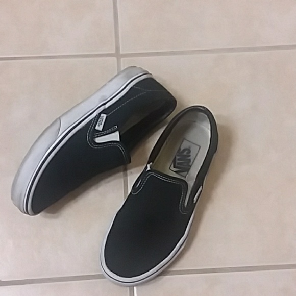 Vans Shoes - Black canvas slip on vans